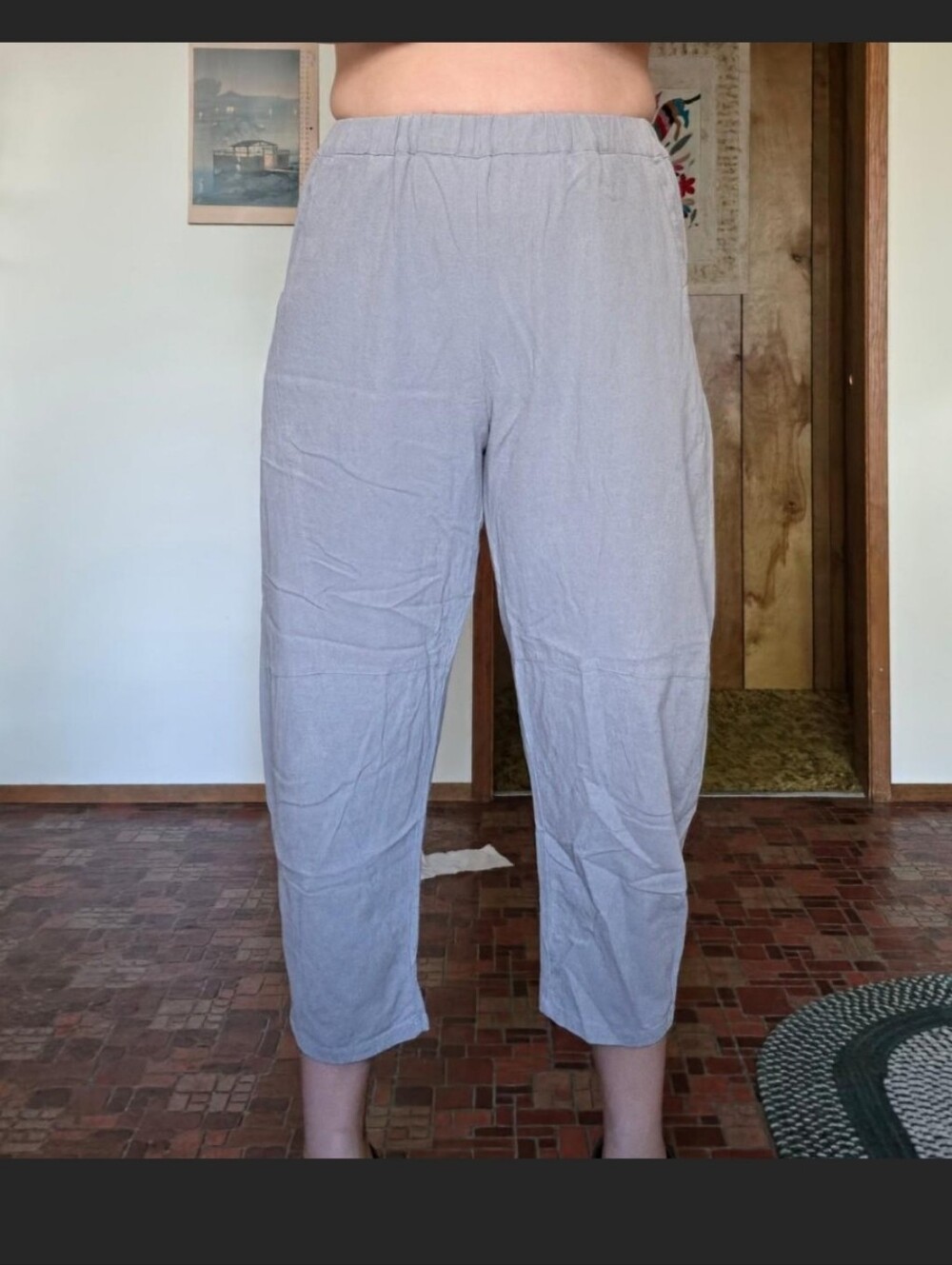 Linen Barrel Pants
